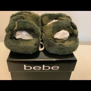 BEBE Fanny Camo Slippers New